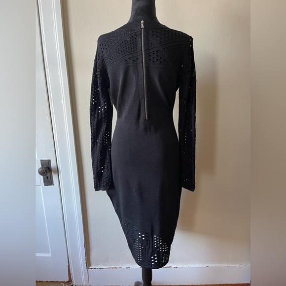 NWT Milly Fractured Pointelle dress, w/ back zip, 65% rayon, 35% nylon, Size Lg - Picture 6 of 11